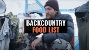 'BACKCOUNTRY FOOD LIST'