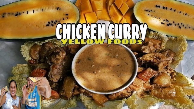 'THE BEST CHICKEN CURRY MUKBANG COOKING | YELLOW FOOD ONLY | OUTDOOR COOKING | MUKBANG PHILIPPINES'