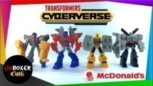 '2019 TRANSFORMERS CYBERVERSE || MCDONALD\'S HAPPY MEAL COMPLETE SET OF 4 || FASTFOOD TOY UNBOXING'