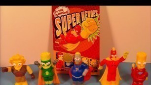 '2013 THE SIMPSONS SUPER HEROES EUROPEAN SET OF 6 BURGER KING KID\'S MEAL TOY\'S VIDEO REVIEW'