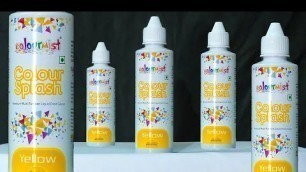 'Review of Colourmist Colour Splash Yellow food color , used in baking and cooking food and cakes.'