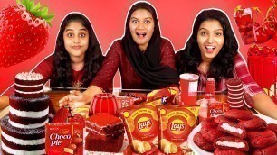 'EATING ONLY RED COLOUR FOOD FOR 24 HOURS ❤️CHALLENGE | PULLOTHI'