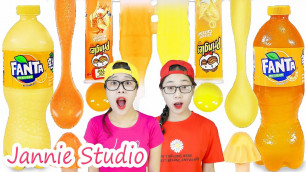 'Yellow Food VS Orange Food Challenge 옐로우 푸드 VS 오렌지 푸드 챌린지 Jannie Studio 재니'