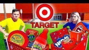 'EATING ONLY 1 COLOR FOOD AT TARGET FOR 24 HOURS | LAST TO STOP EATING RED SNACK WINS BY SWEEDEE'